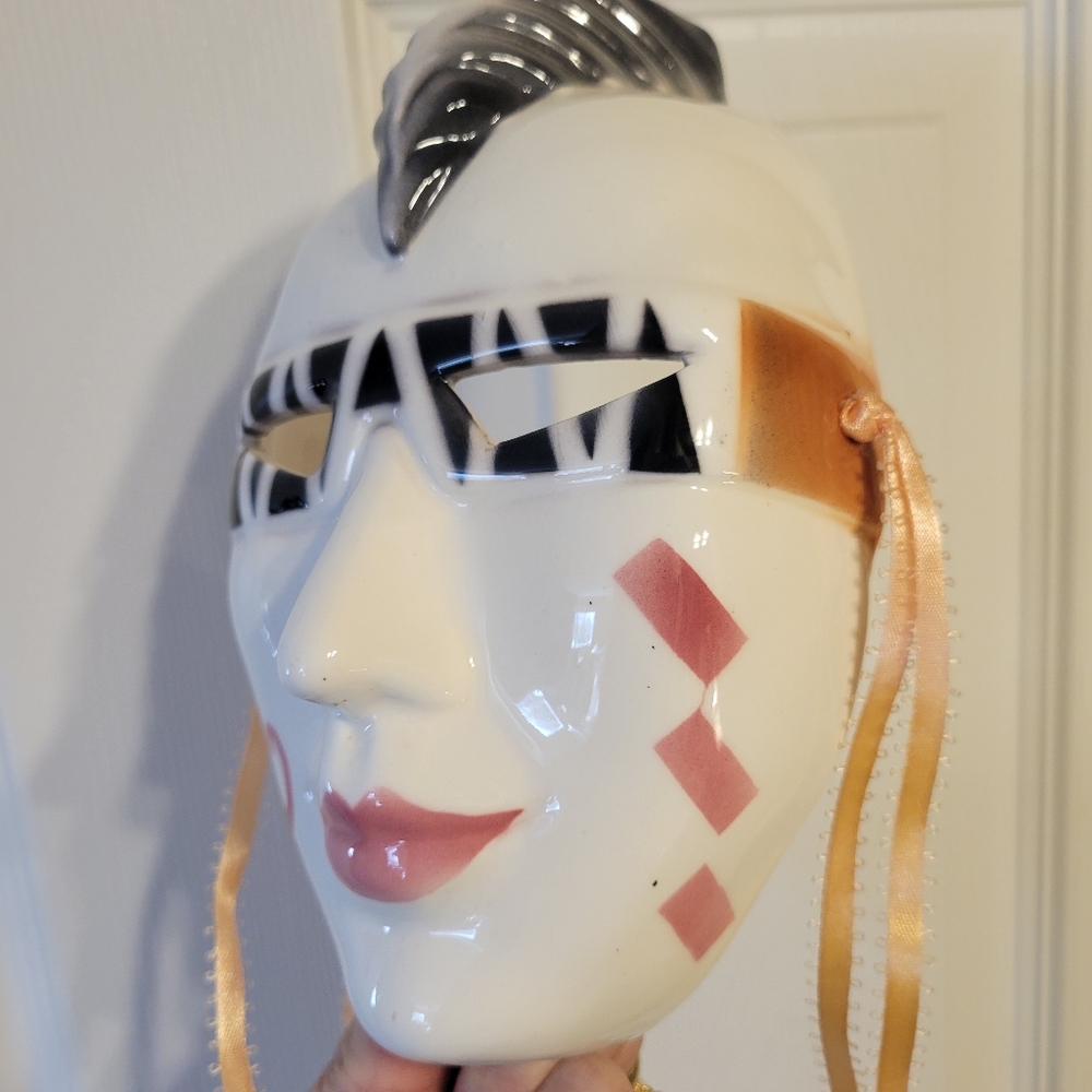 Ceramic Mask ~ Punk Rock ~ Mardi Gras ~ 1980s? ~ Studio 54 Glam! Fun! - Picture 7 of 16